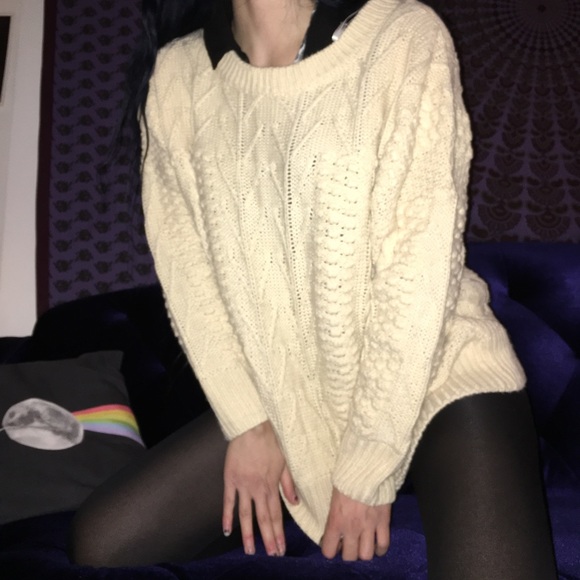 Minkpink cream oversized fisherman sweater - Picture 4 of 5